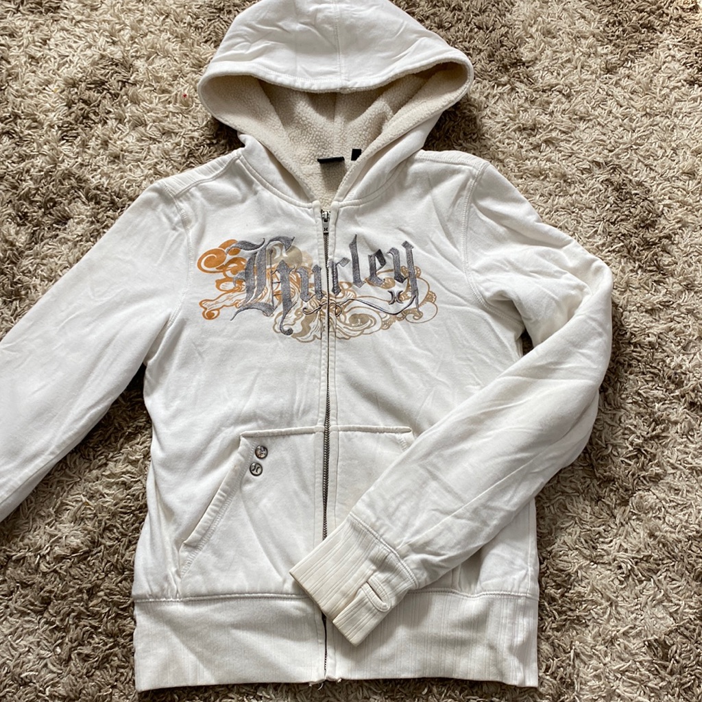 Ivory Hooded Sweatshirt Hurley Brand Size Small 23